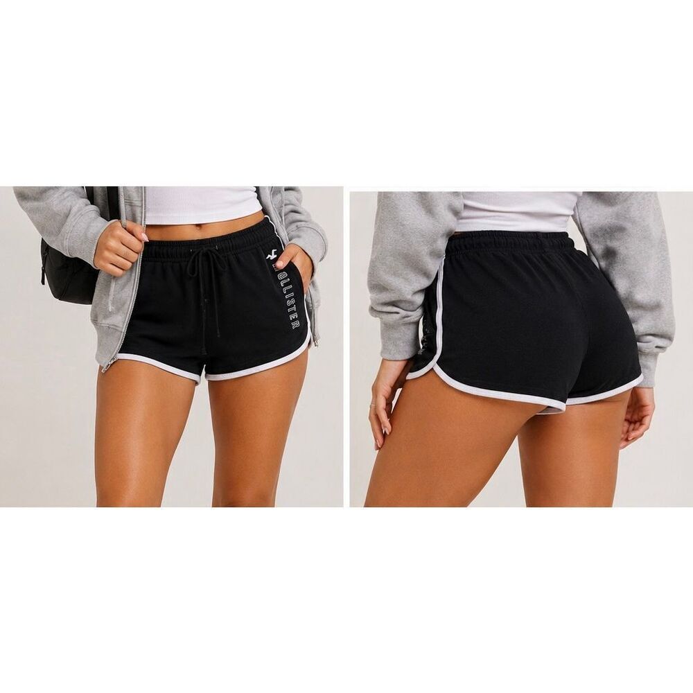 Hollister High Rise Dolphin Shorts XS Black Lounge Athletic Shorts